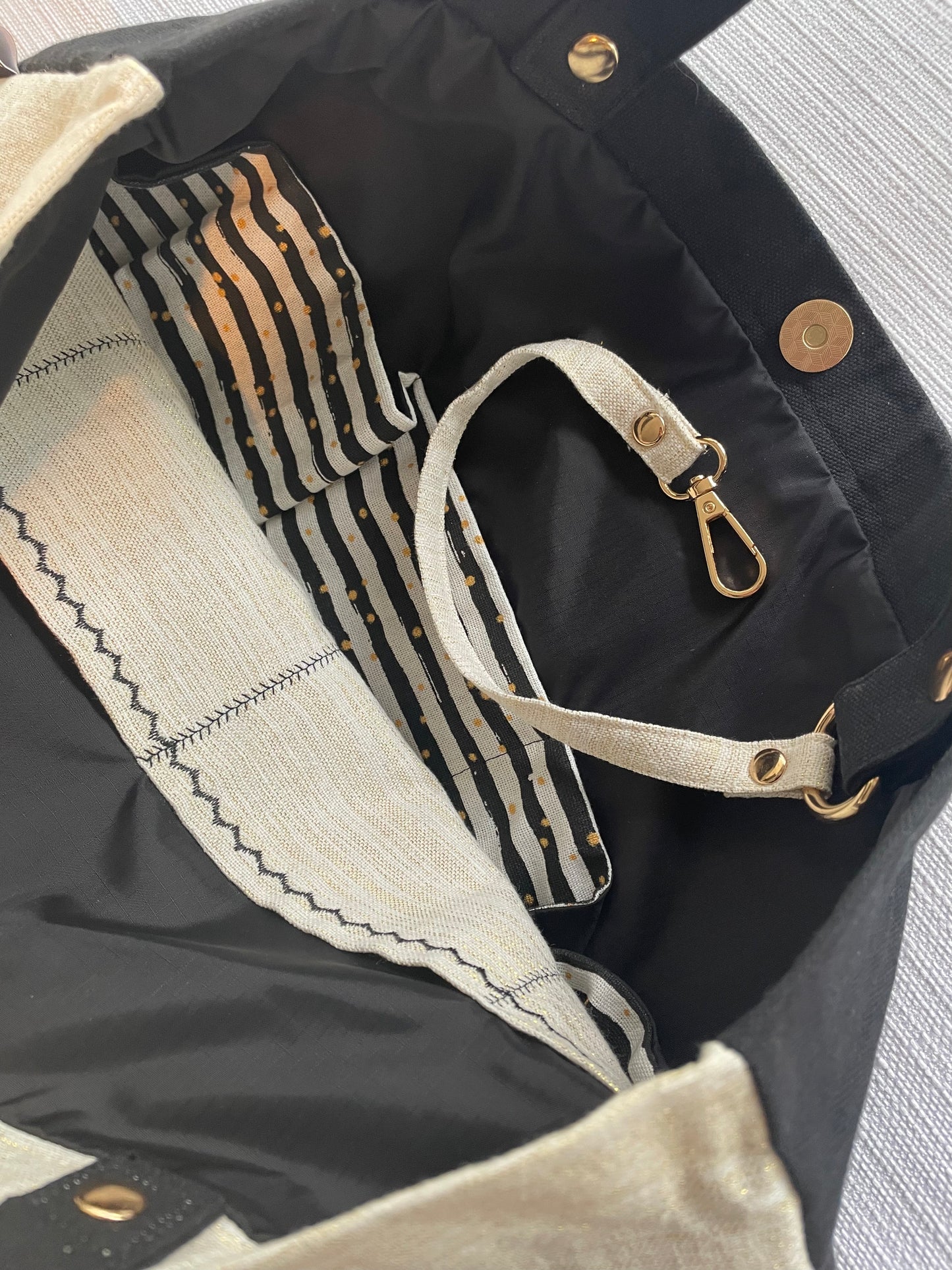 babizaar bitchin' witchin' bbff tote bag decorative stitching and key cord