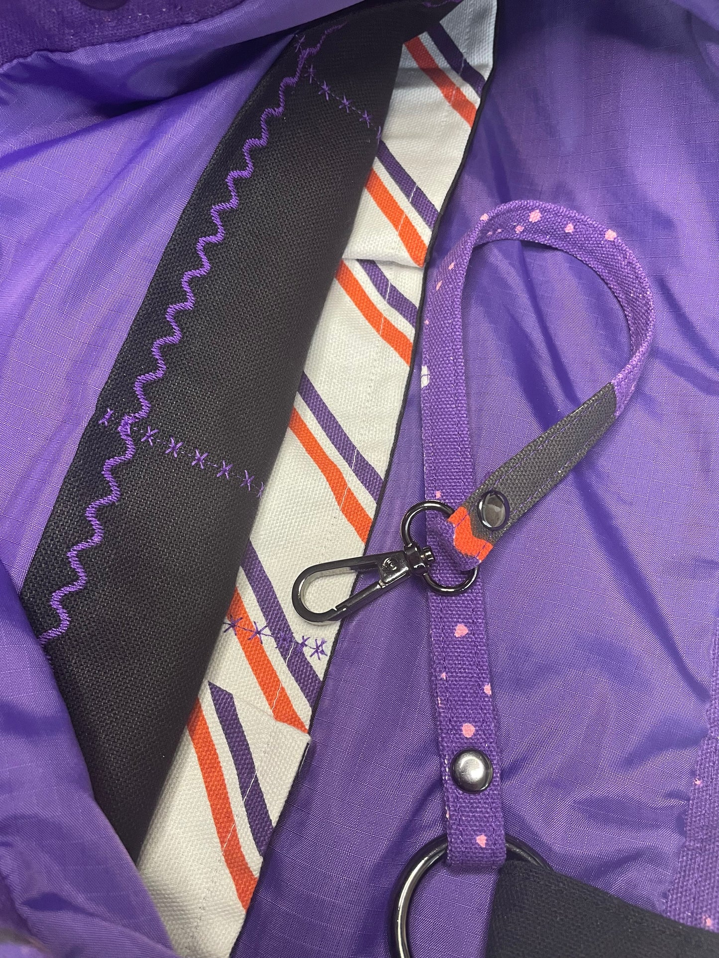 babizaar zoe-amethyst amber bbff tote bag decorative stitching and key cord