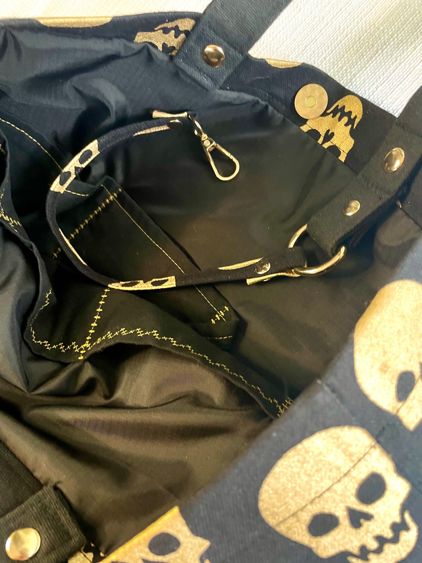 babizaar bone dady bbff tote bag decorative stitching and key cord